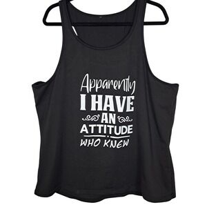 Black Attitude Graphic Tank Top‎ Sleeveless Casual Women's
